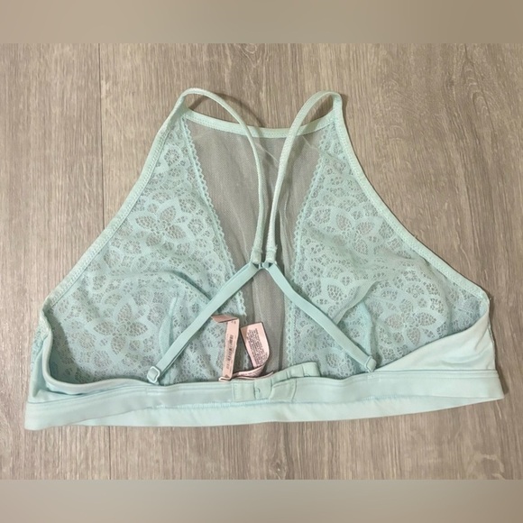 Victoria Secret Dream Angels Baby Blue High Neck Lace Bralette Bra NWT Medium - Picture 5 of 7